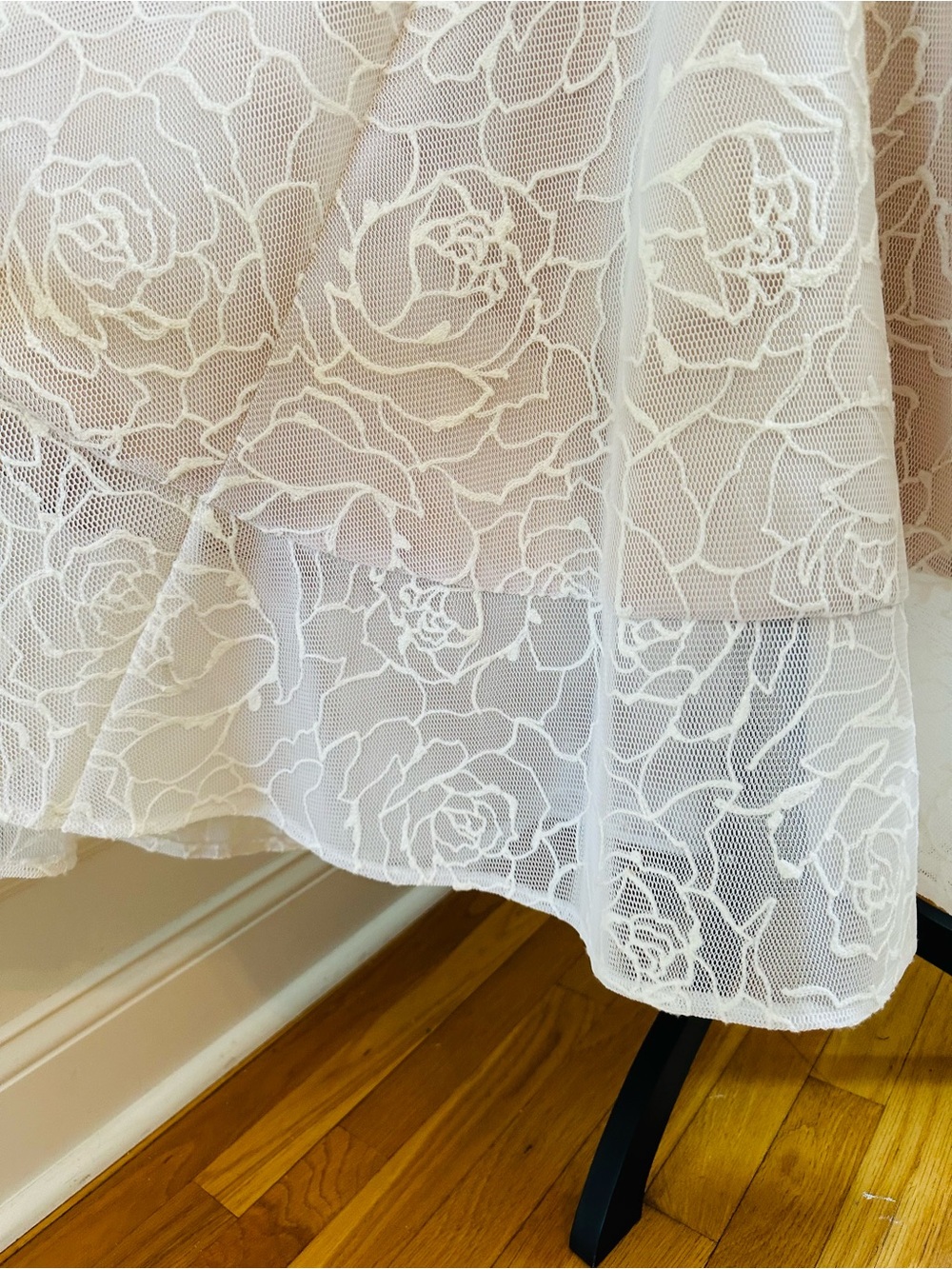 Adrianna Papell Bonded Mesh High-Low Dress - White & Blush - Wedding - Picture 5 of 16
